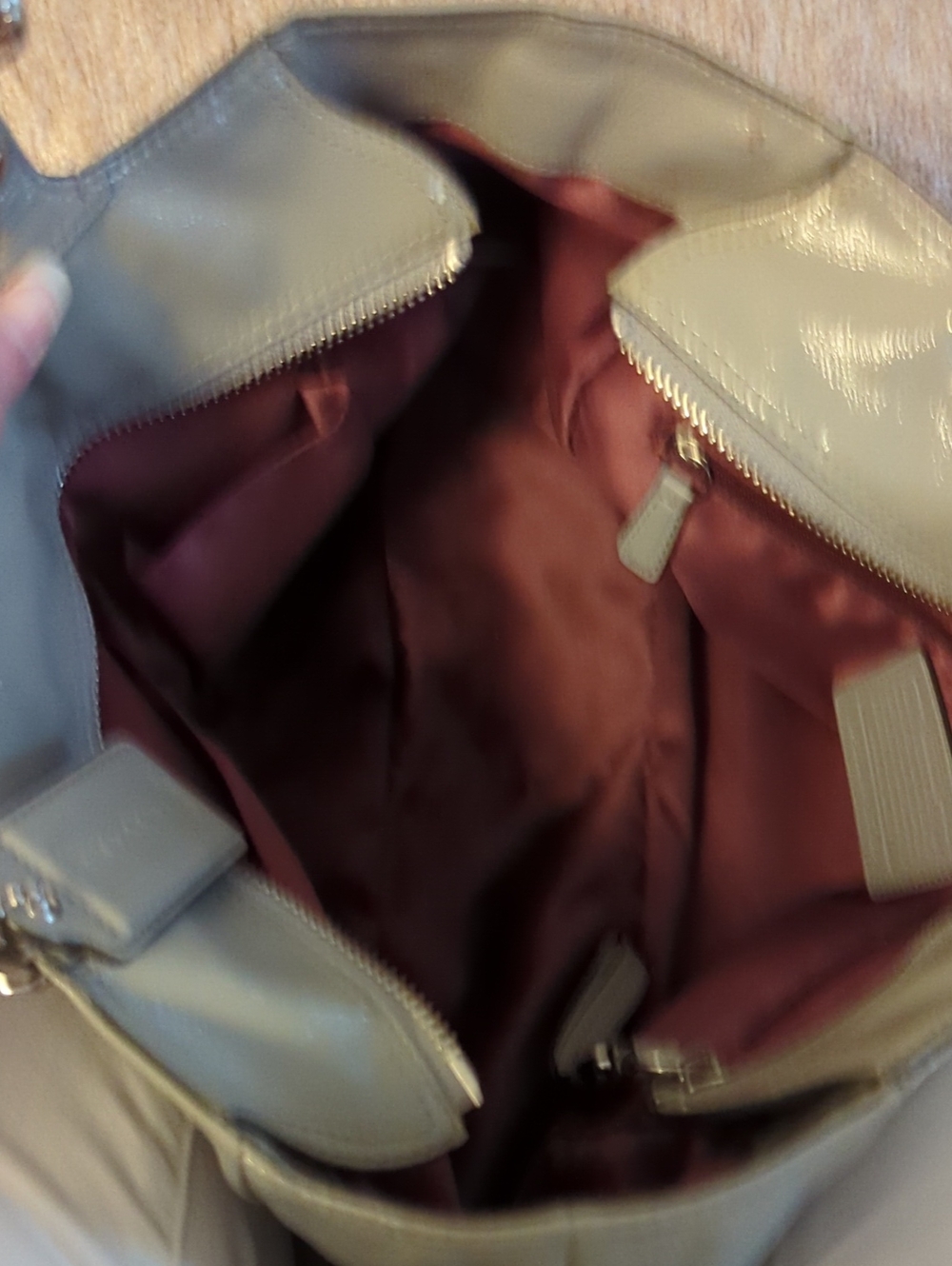Coach Tote Bag in Silver Patent Leather - Picture 7 of 10